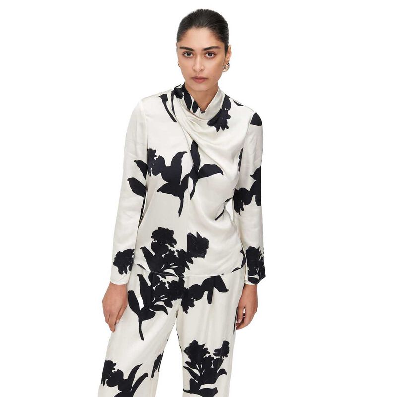 Veronika Maine Syon Bloom Cowl Neck Top image number 0